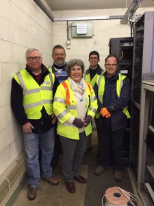 David, Alan, Jackie, being shown round by Dudley and Tom of Gigabeam.co.uk